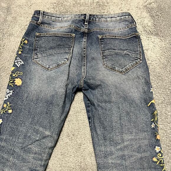 Driftwood Jeans Womens 32 x29  Audrey Boho Embroidered Floral High Rise Straight - Picture 2 of 10